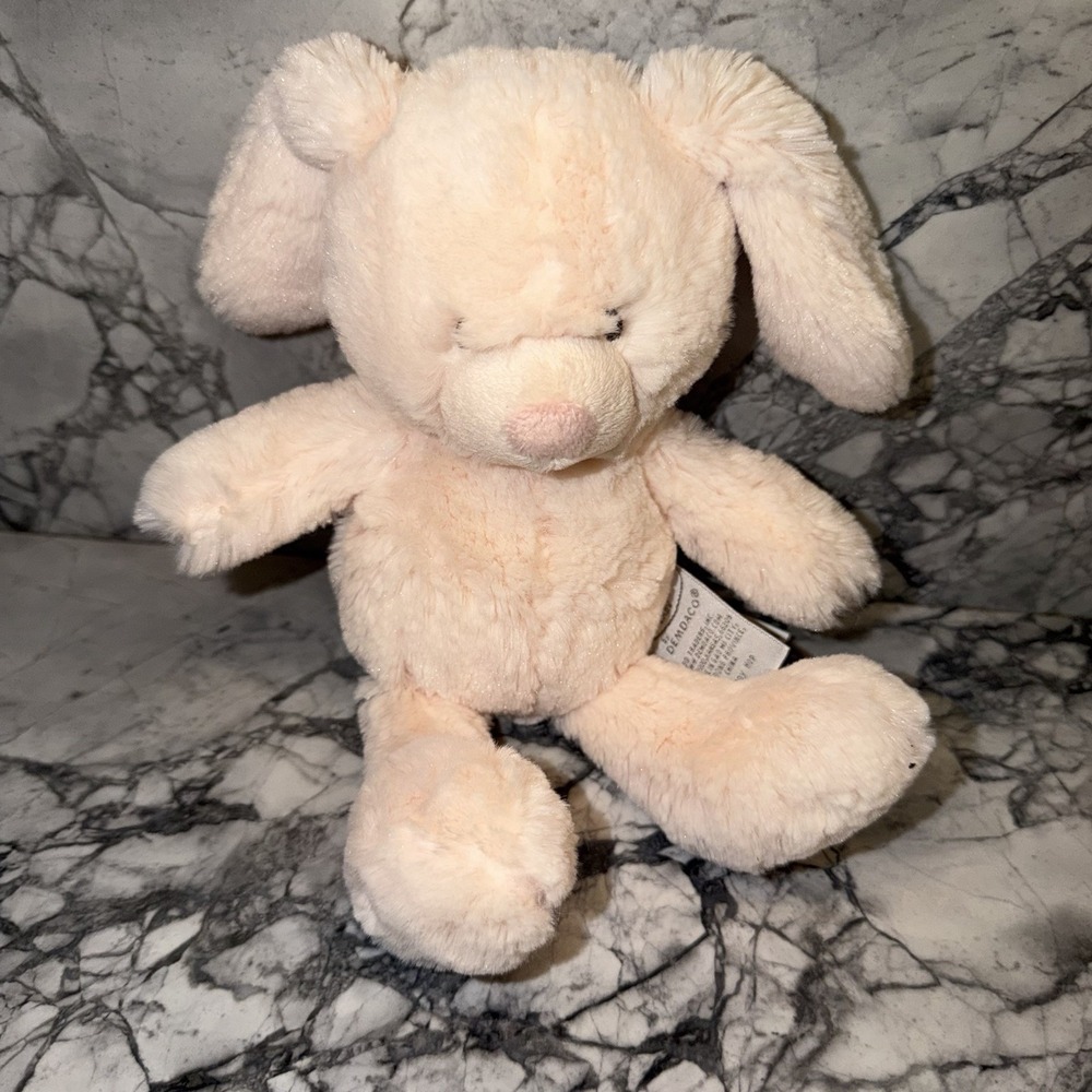 Demdaco Bunny Hop Light Pink Plush Bunny